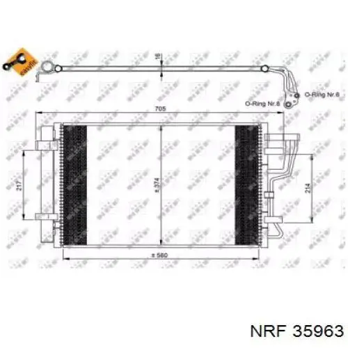 Радиатор кондиционера 35963 NRF