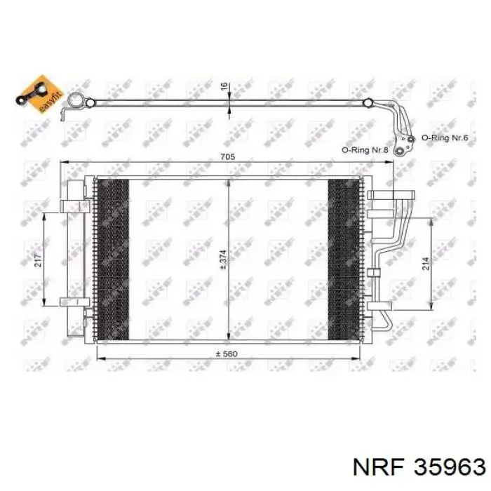 Радиатор кондиционера 35963 NRF