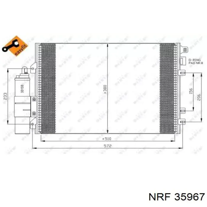 35967 NRF радиатор кондиционера