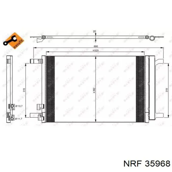 35968 NRF радиатор кондиционера