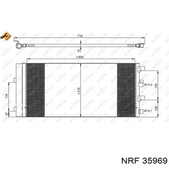 35969 NRF радиатор кондиционера