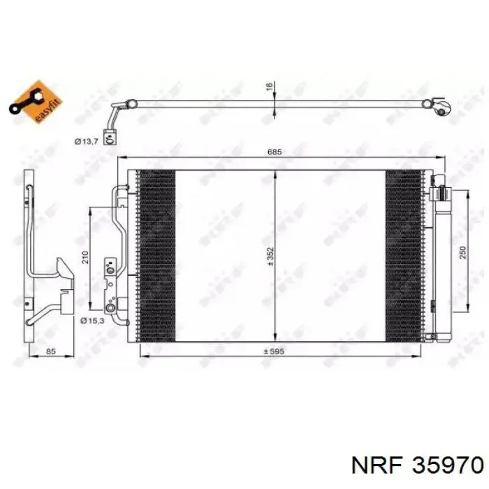 Радиатор кондиционера 35970 NRF