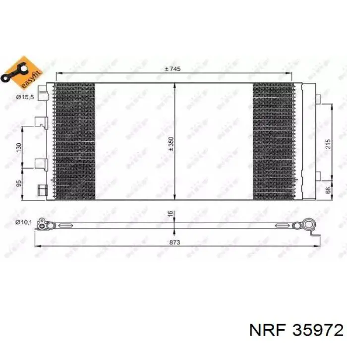 Condensador aire acondicionado 35972 NRF
