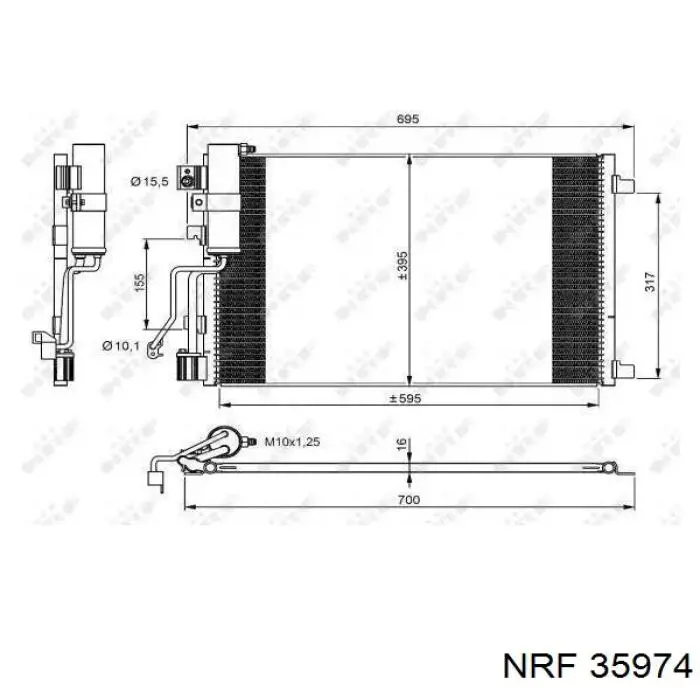 35974 NRF радиатор кондиционера