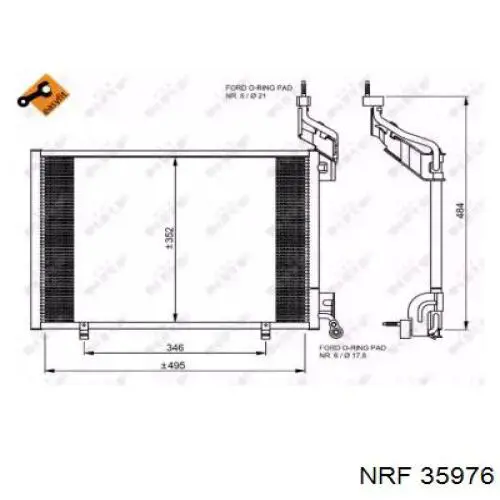 35976 NRF радиатор кондиционера