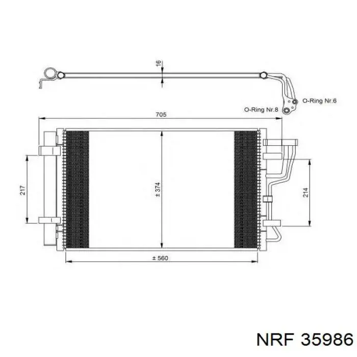 Радиатор охлаждения кондиционера NRF 35986
