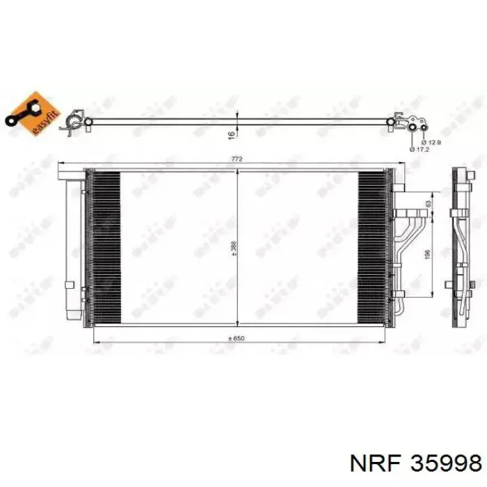 35998 NRF radiador de aparelho de ar condicionado