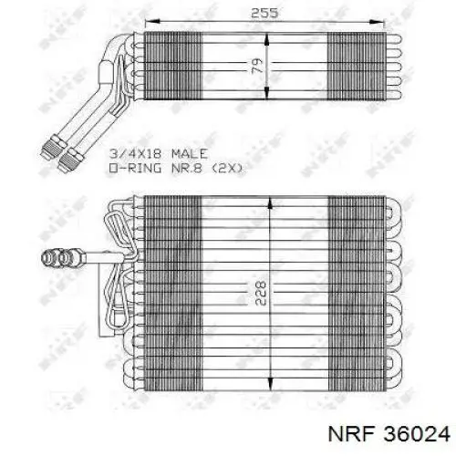 Испаритель кондиционера 36024 NRF