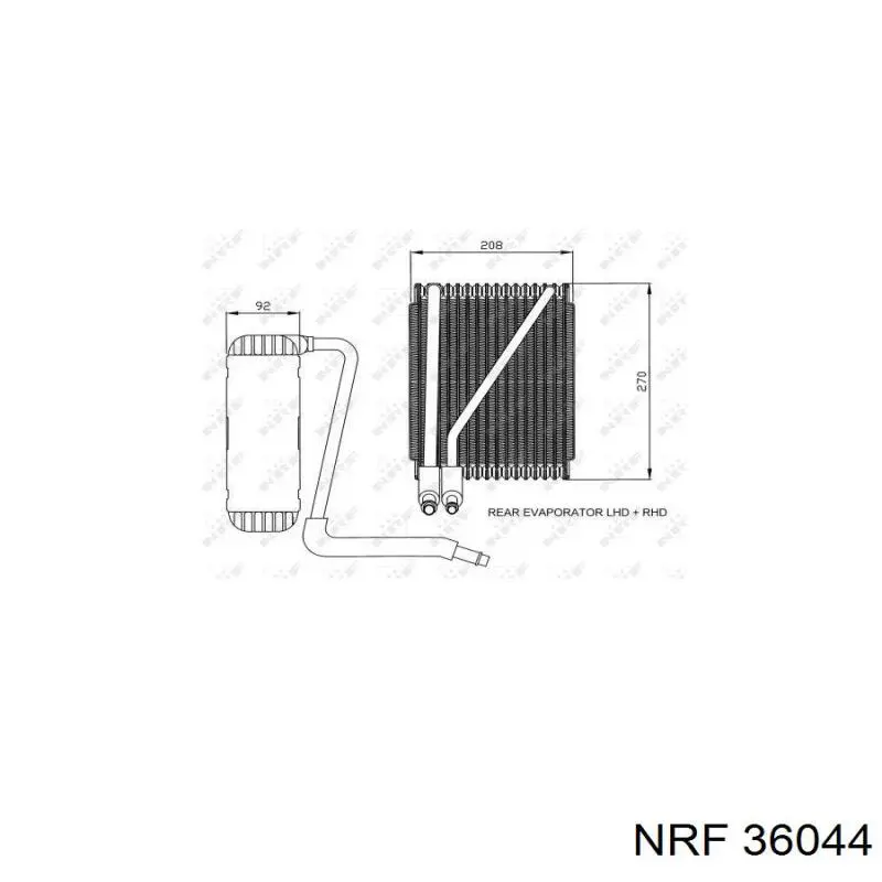 Evaporador, aire acondicionado 36044 NRF