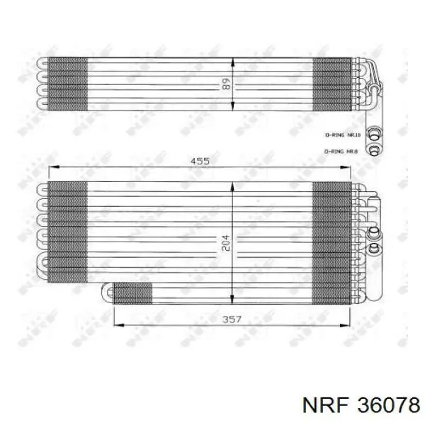 Evaporador, aire acondicionado 36078 NRF