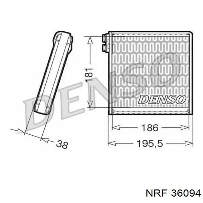 Evaporador, aire acondicionado 36094 NRF