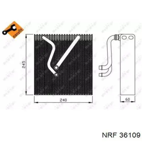 Купить 36109 NRF Радиатор кондиционера салонный, испаритель