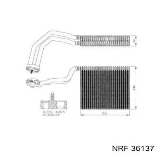 Испаритель кондиционера 36137 NRF