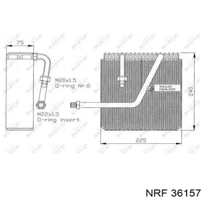 Радиатор испарителя кондиционера NRF 36157 цена, от 104.68 USD