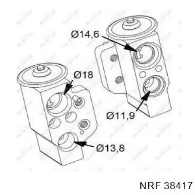 Válvula de expansión, aire acondicionado 38417 NRF