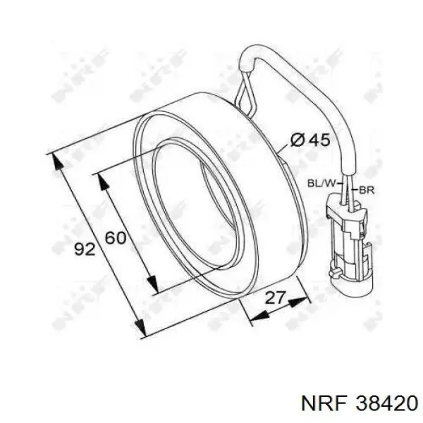 38420 NRF муфта (магнитная катушка компрессора кондиционера)