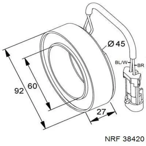 Купить 38420 NRF Муфта компрессора кондиционера