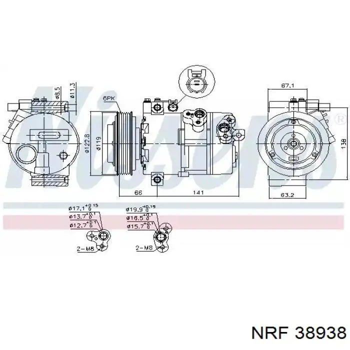 Датчик кондиционера NRF 38938