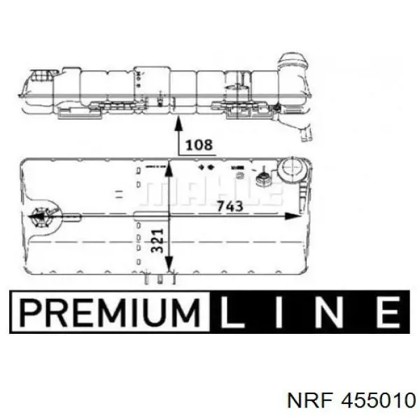 Бачок системы охлаждения двигателя расширительный NRF 455010 цена, от 100.88 USD
