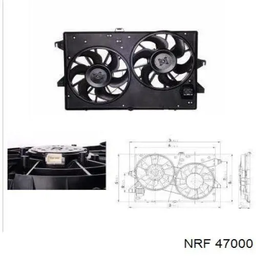 HMP 95BB 8C607 GG Hmpx диффузор радиатора охлаждения, в сборе с мотором и крыльчаткой
