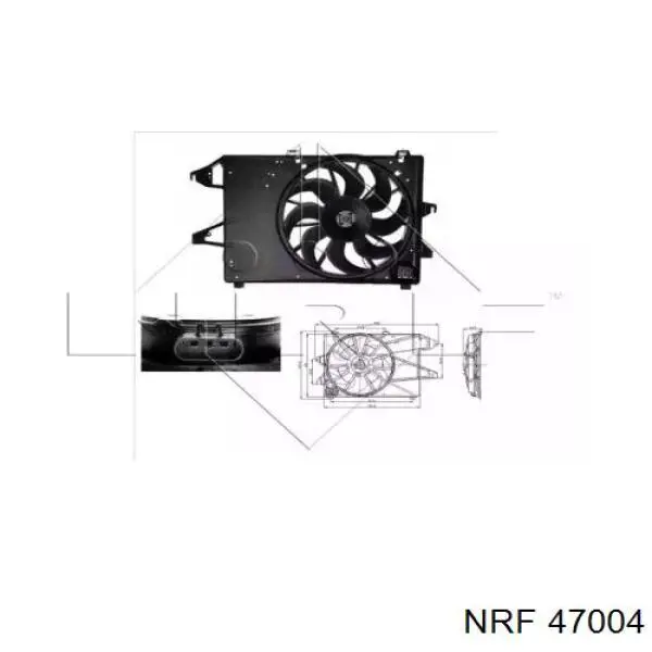 Купить 47004 NRF Диффузор вентилятора в сборе с мотором и крыльчаткой