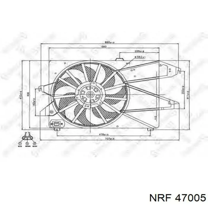 Ventilador (rodete +motor) refrigeración del motor con electromotor completo 47005 NRF