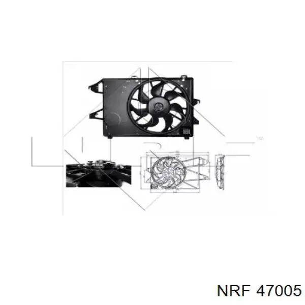 Купить 47005 NRF Электровентилятор охлаждения в сборе (мотор+крыльчатка)