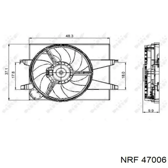 Difusor de radiador, ventilador de refrigeración, condensador del aire acondicionado, completo con motor y rodete 47006 NRF