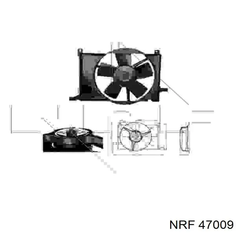 Диффузор радиатора охлаждения, в сборе с мотором и крыльчаткой на Opel Corsa B 