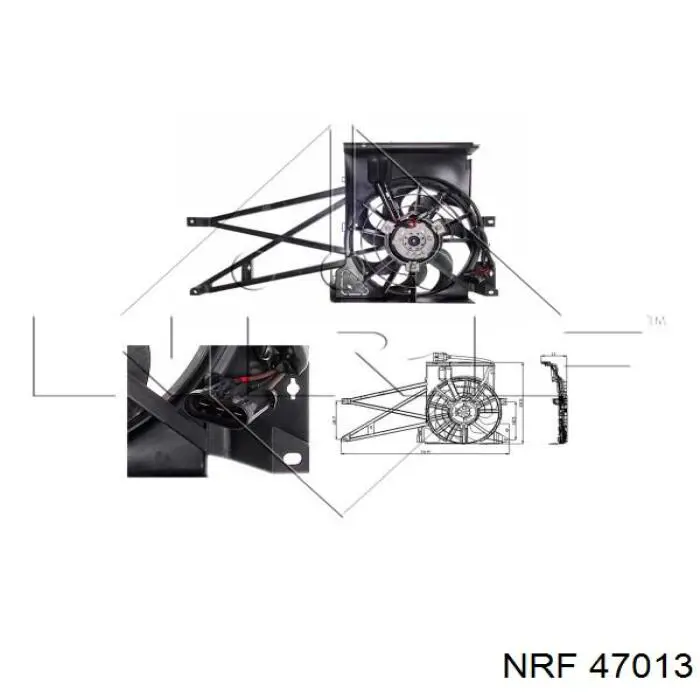 Диффузор радиатора охлаждения, в сборе с мотором и крыльчаткой NRF 47013