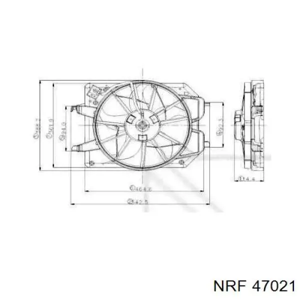 RDFDA5004F0 Signeda электровентилятор охлаждения в сборе (мотор+крыльчатка)