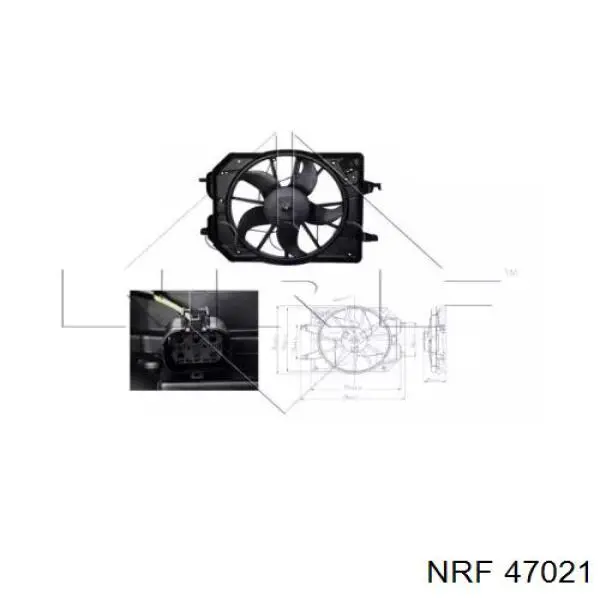 Ventilador (rodete +motor) refrigeración del motor con electromotor completo 47021 NRF