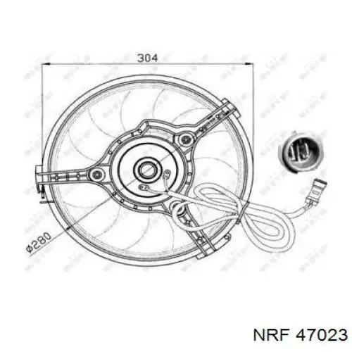 Купить 47023 NRF Электровентилятор охлаждения в сборе (мотор+крыльчатка)
