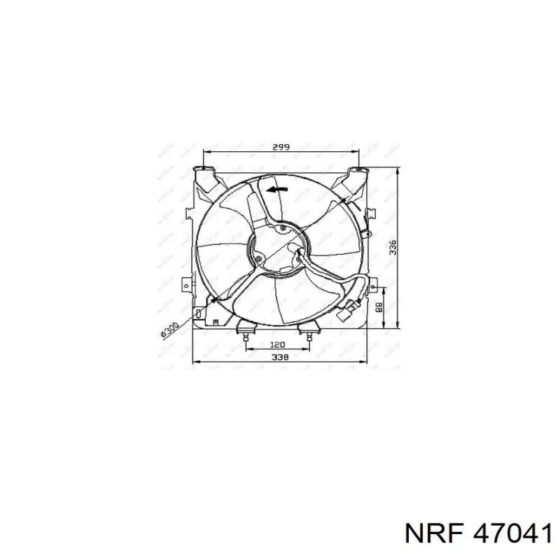 Difusor de radiador, aire acondicionado, completo con motor y rodete 47041 NRF