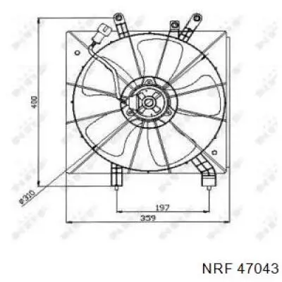 Difusor de radiador, ventilador de refrigeración, condensador del aire acondicionado, completo con motor y rodete 47043 NRF