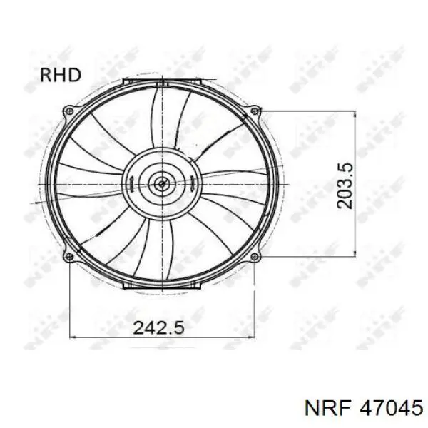 47045 NRF Вентилятор радиатора