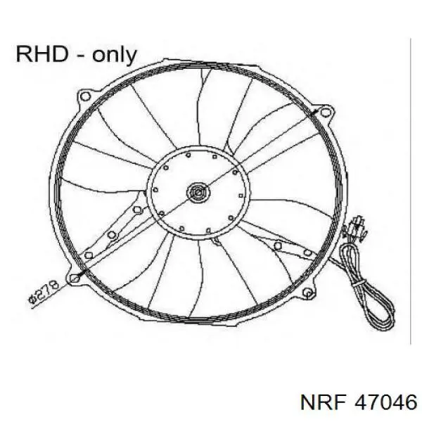 Купить 47046 NRF Электровентилятор охлаждения в сборе (мотор+крыльчатка) левый