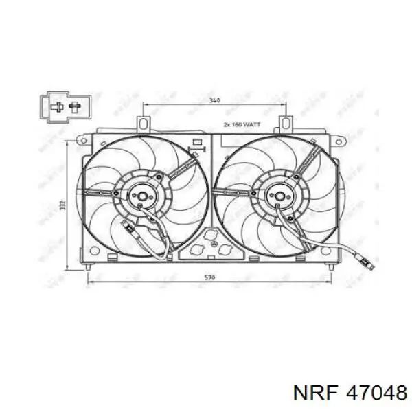 Диффузор радиатора охлаждения, в сборе с мотором и крыльчаткой на Citroen Saxo S0, S1