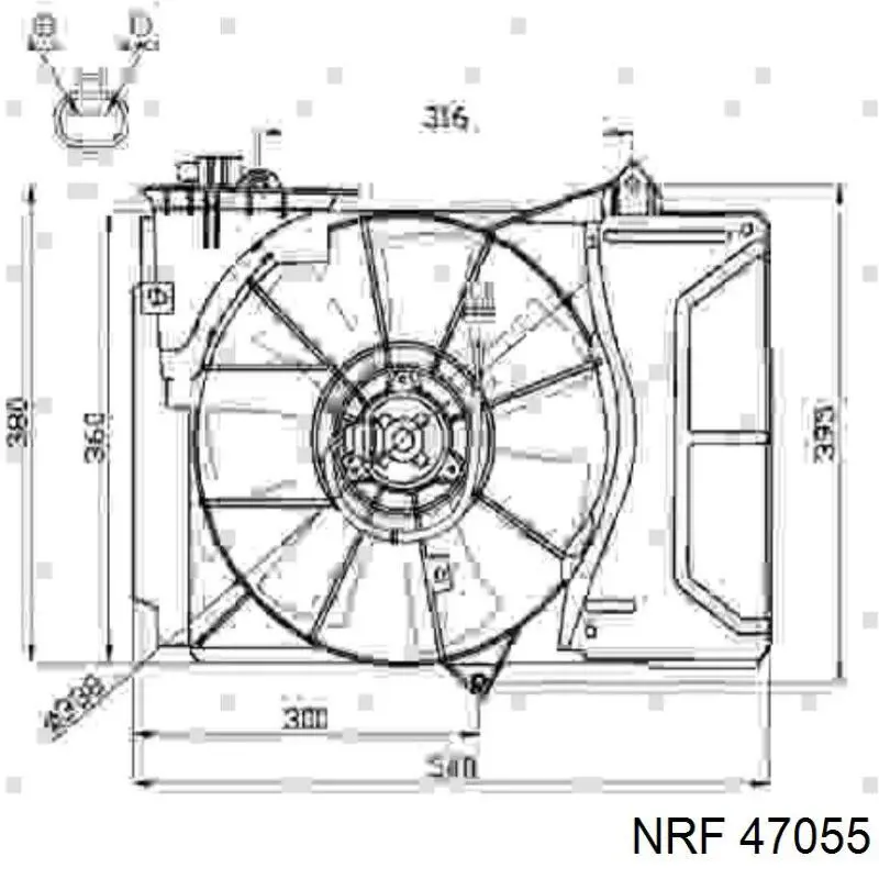 Диффузор радиатора охлаждения, в сборе с мотором и крыльчаткой на Toyota Yaris P10