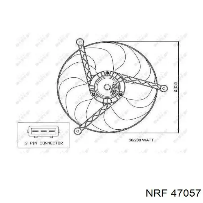 47057 NRF электровентилятор охлаждения в сборе (мотор+крыльчатка)