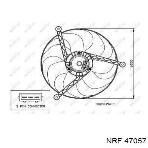 Ventilador (rodete +motor) refrigeración del motor con electromotor completo 47057 NRF