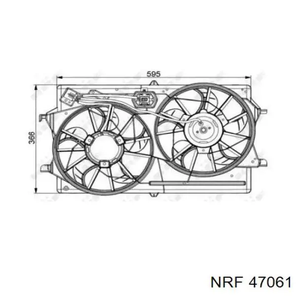 47061 NRF электровентилятор охлаждения в сборе (мотор+крыльчатка)
