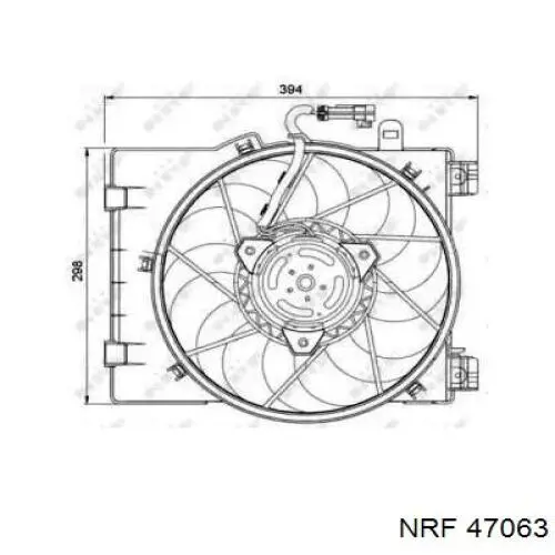 47063 NRF диффузор радиатора охлаждения, в сборе с мотором и крыльчаткой