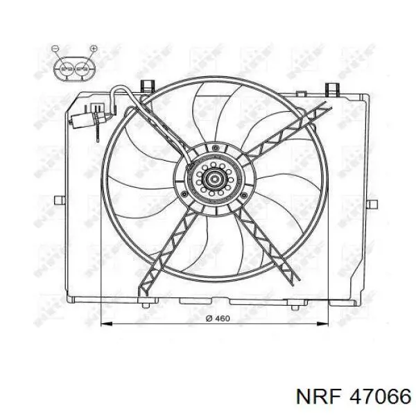 47066 NRF диффузор радиатора охлаждения, в сборе с мотором и крыльчаткой