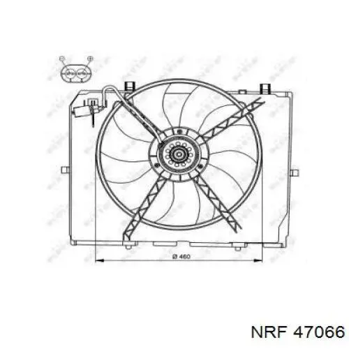 Купить 47066 NRF Диффузор вентилятора в сборе с мотором и крыльчаткой