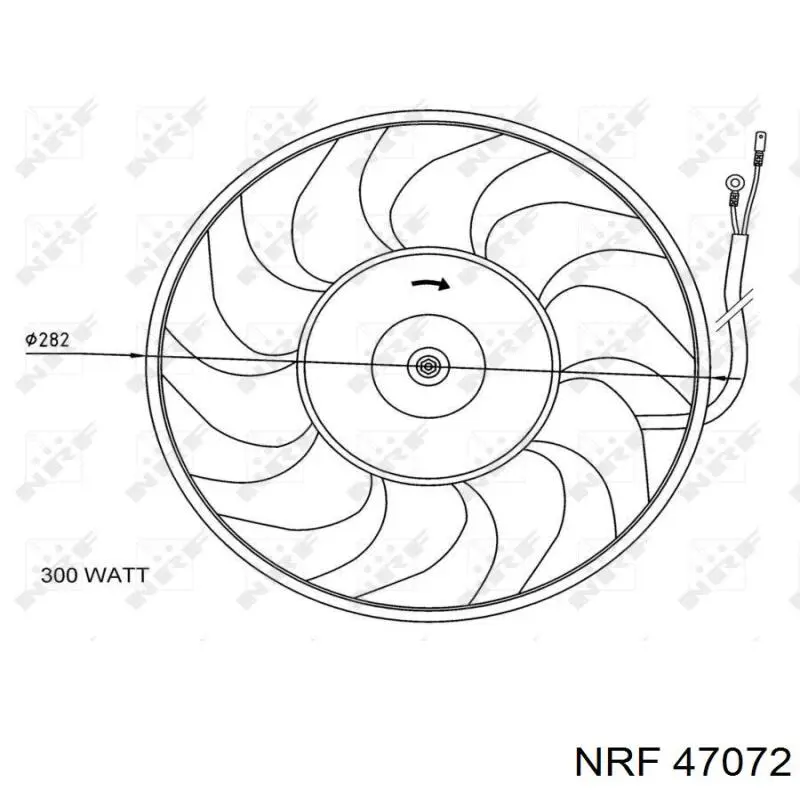 47072 NRF электровентилятор охлаждения в сборе (мотор+крыльчатка)