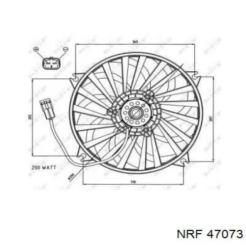 47073 NRF электровентилятор охлаждения в сборе (мотор+крыльчатка)