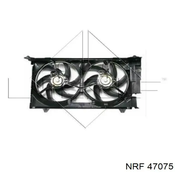 47075 NRF диффузор радиатора охлаждения, в сборе с мотором и крыльчаткой