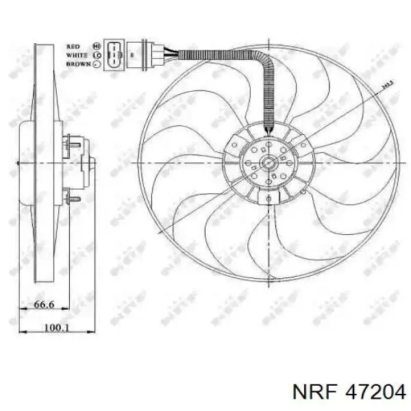 Ventilador (rodete +motor) refrigeración del motor con electromotor completo 47204 NRF