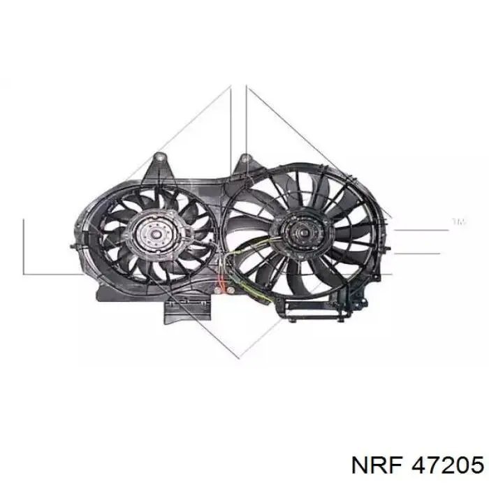 47205 NRF диффузор радиатора охлаждения, в сборе с мотором и крыльчаткой